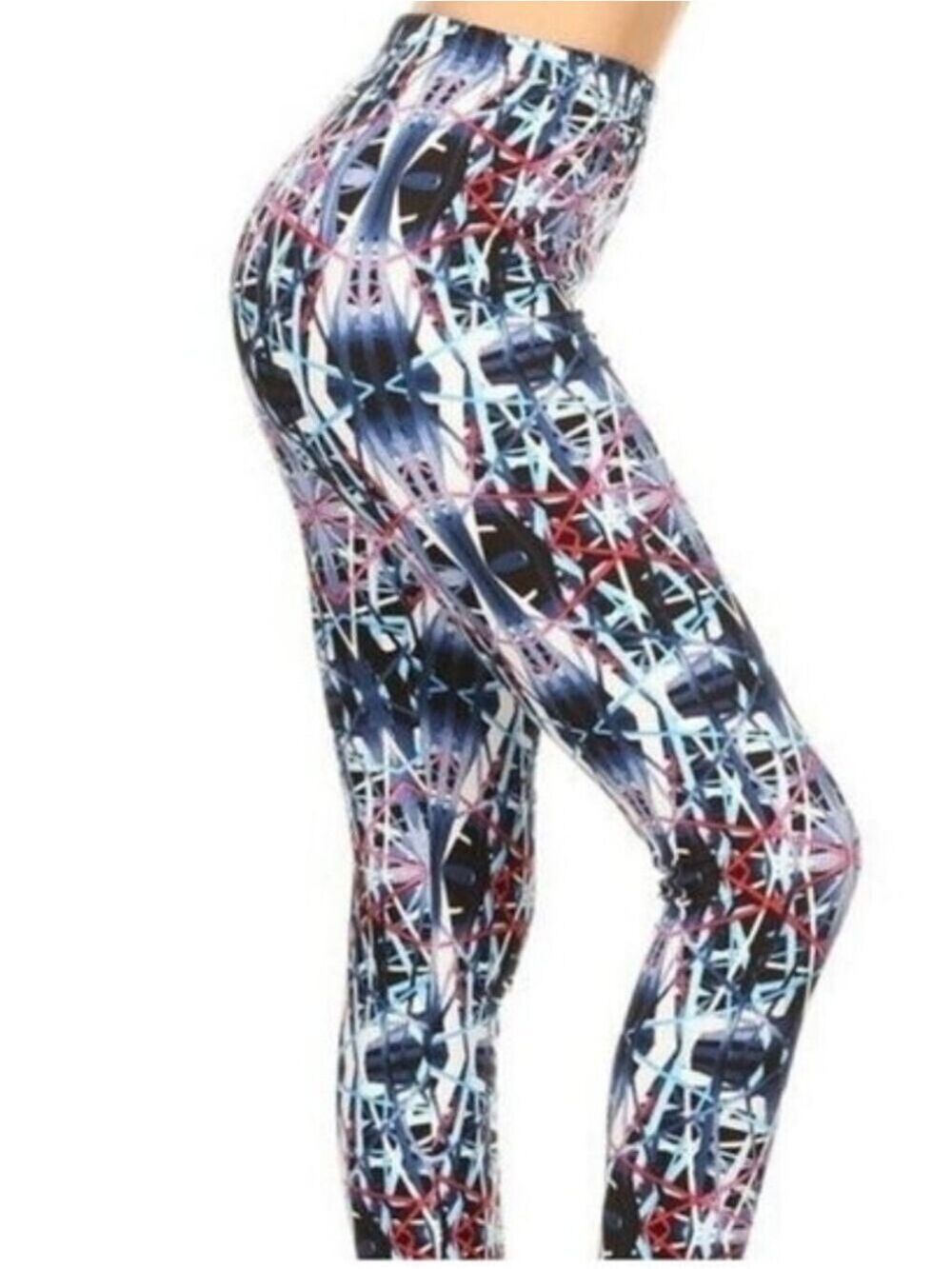 LEGGINGS DEPOT KIDS Blue & Pink Multi Print Full length Leggings Size Small NWT